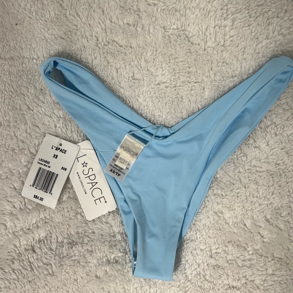 L*Space Cabana Bikini Bottom Bitsy Cut High-Leg - Sky Blue -XS-New with Tags NWT - Picture 13 of 16